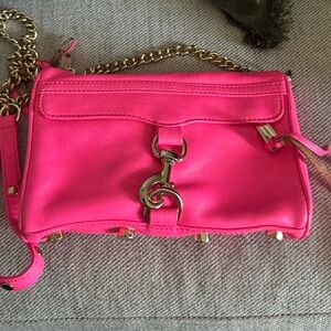 Rebecca Minkoff Neon Pink Crossbody Bag with Chain